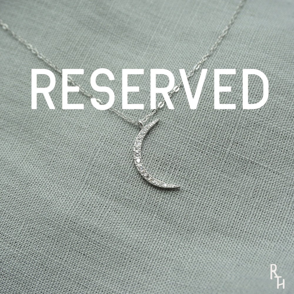 Reserved Silver Sparkly Moon Necklace